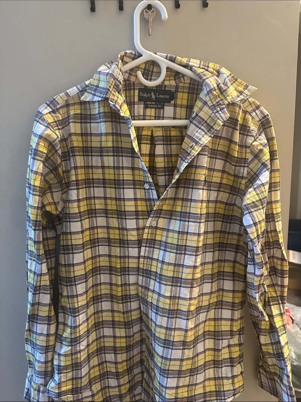 Ralph Lauren Yellow Plaid Long-Sleeve Button-Up Shirt
